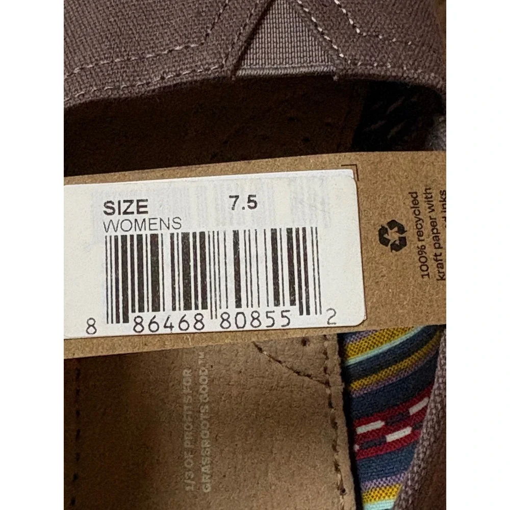 TOMS Womens Classic Alpargata Canvas Slip On Loafers Dark Grey Charcoal 7.5 NWT